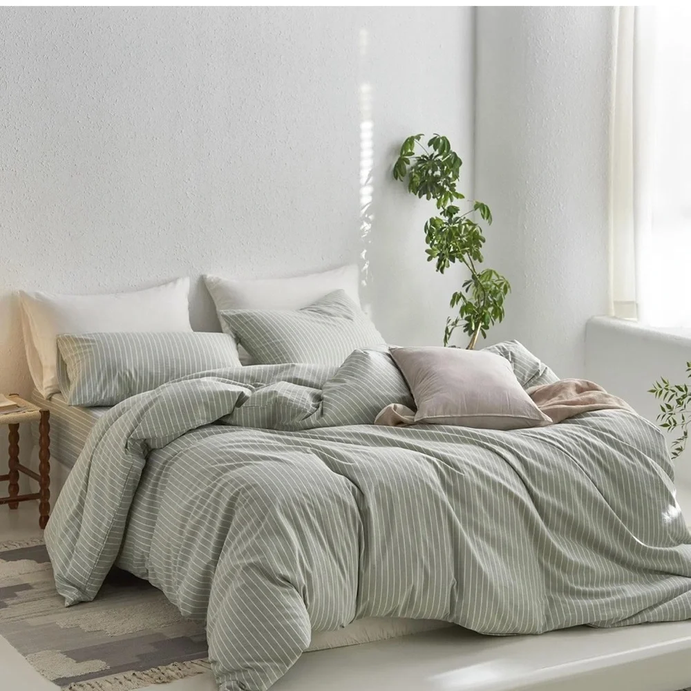 MooMee Striped Duvet Cover Set